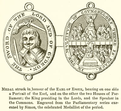 Medalha atingida em honra do conde de Essex de English School