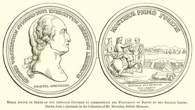 Medalha atingida pela Ordem do Congresso Americano para Comemorar a Evacuação de Boston pelas Tropas Britânicas de English School