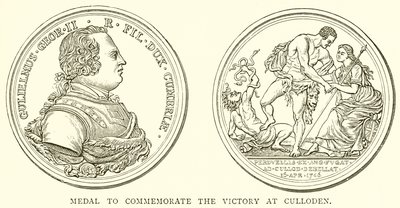 Medalha para comemorar a vitória em Culloden de English School