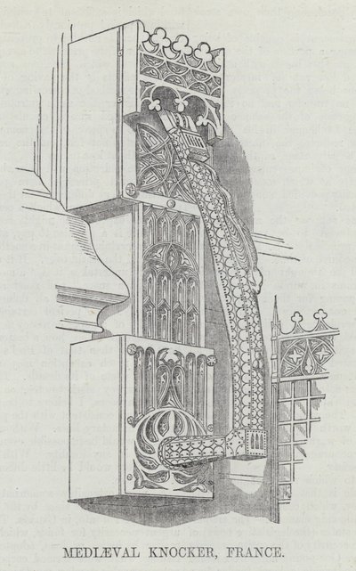 Mediaeval Knocker, França (gravura) de English School