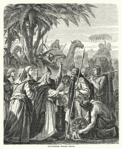 Melchizedek abençoa Abram (gravura) de English School