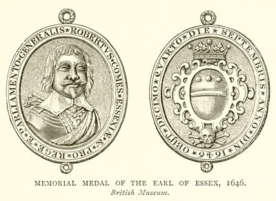 Medalha Memorial do Conde de Essex, 1646 de English School