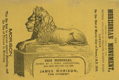 Memorial erguido em 1856 para James Morison, o Hygeist de English School