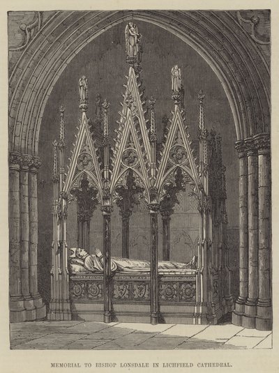 Memorial ao Bispo Lonsdale na Catedral de Lichfield (gravura) de English School