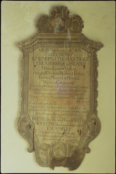 Memorial a Thomas Duke, 1750 (madeira pintada) de English School
