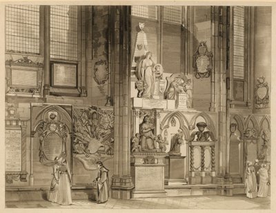 Memoriais e estátuas na Abadia de Westminster, Londres de English School