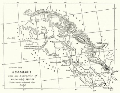 Mesopotâmia com os Reinos de Nínive e Babilônia (gravura) de English School
