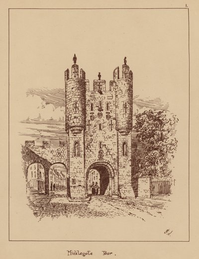 Micklegate Bar (litografia) de English School