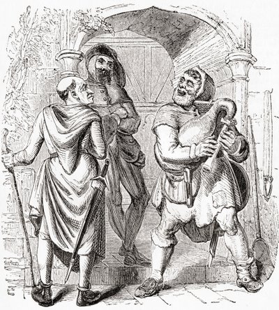 Miller, Manciple and Reeve, de Old England: A Pictorial Museum, pub. 1847 de English School