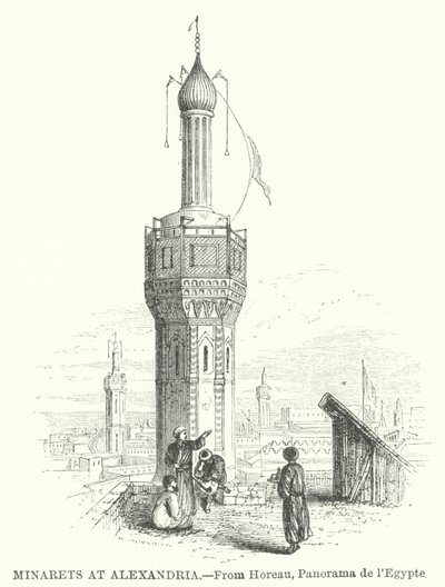 Minaretes em Alexandria (gravura) de English School