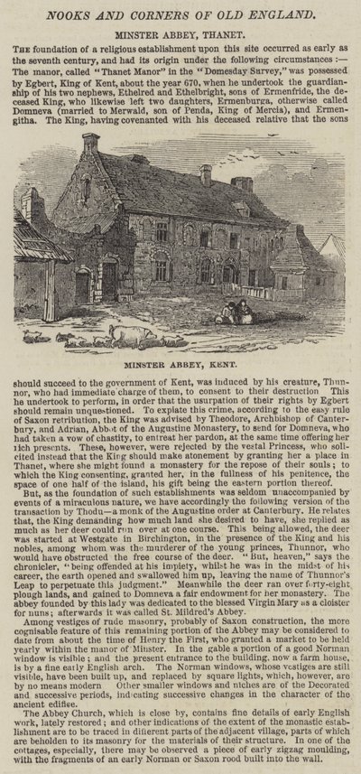 Minster Abbey, Kent (gravura) de English School