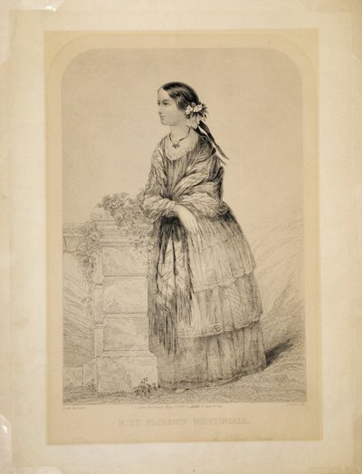 Miss Florence Nightingale: O Soldiers Friend de Elston, gravado por TH Ellis, pub. por Ellis, 51 Jewin Street, Cidade de Londres, 1º de maio de 1856 de English School