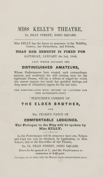 Miss Kellys Theatre, 73 Dean Street, Praça Soho, Londres de English School