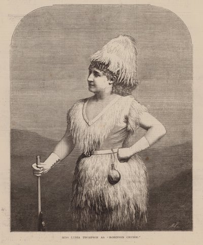 Miss Lydia Thompson como "Robinson Crusoé" (gravura) de English School