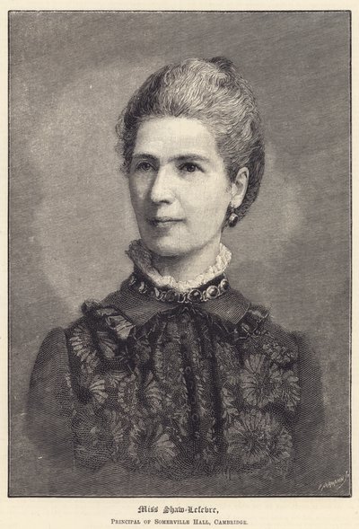 Miss Shaw-Lefevre, Directora do Somerville Hall, Cambridge (gravura) de English School