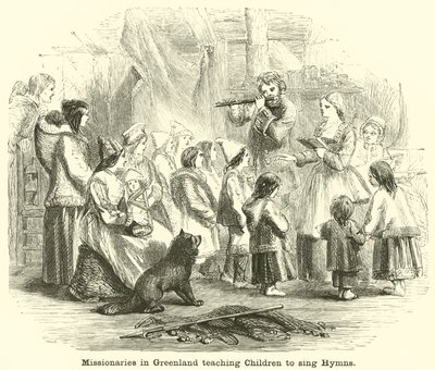 Missionários na Groenlândia ensinam crianças a cantar hinos de English School