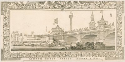 Momento da London Bridge, inaugurado em 1 de agosto de 1831 de English School
