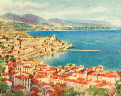 Mónaco, Monte Carlo (litografia a cores) de English School