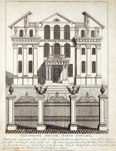Monmouth House, Soho Square, publicado por N. Smith, Gt Mays Edifícios, 11 de janeiro de 1791 de English School