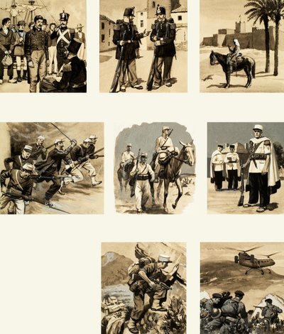 Montagem de imagens relacionadas com a legião estrangeira de English School