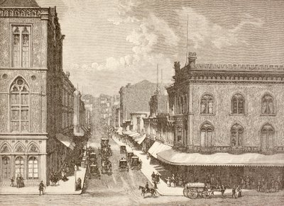 Montgomery Street, São Francisco na década de 1880 (litografia) de English School