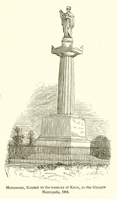Monumento Erigido à Memória de Knox, na Necrópole de Glasgow, 1825 de English School