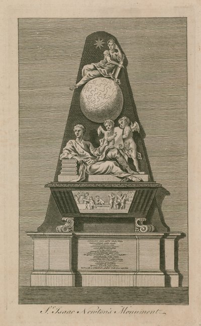 Monumento de Sir Isaac Newton na Abadia de Westminster de English School