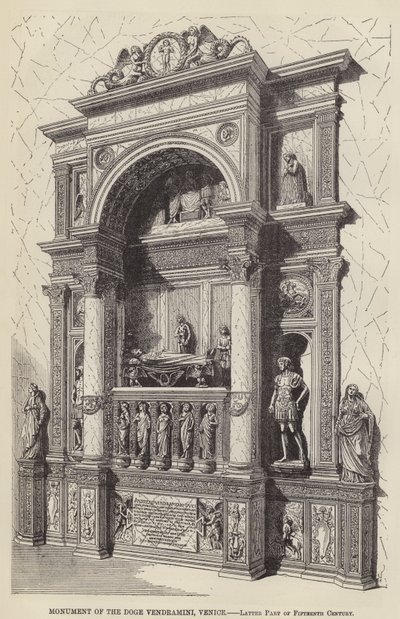 Monumento do Doge Vendramini, Veneza, Latter Part of Fifteenth Century (gravura) de English School