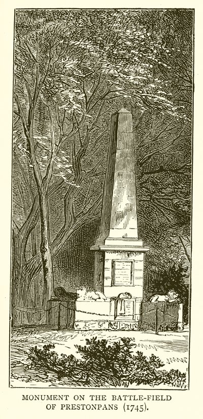 Monumento no Campo de Batalha de Prestonpans (1745) de English School