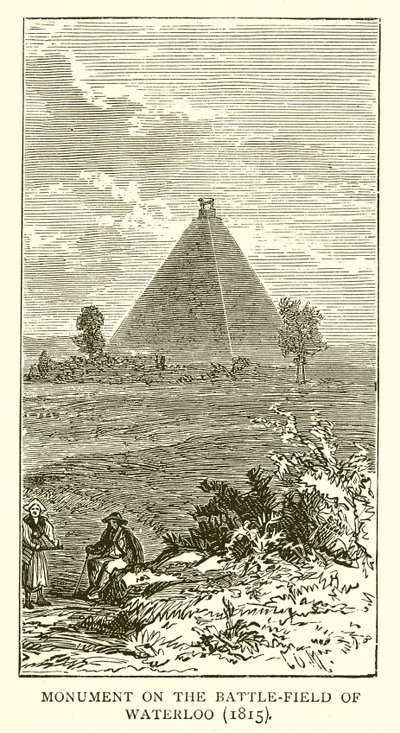 Monumento no Campo de Batalha de Waterloo (1815) de English School