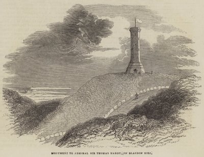 Monumento ao Almirante Sir Thomas Hardy, em Blagdon Hill (gravura) de English School