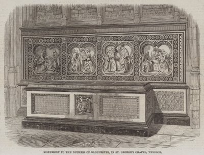 Monumento à Duquesa de Gloucester, na Capela de São Jorge, Windsor (gravura) de English School