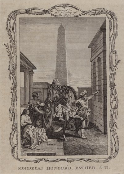 Mordecai homenageado (gravura) de English School