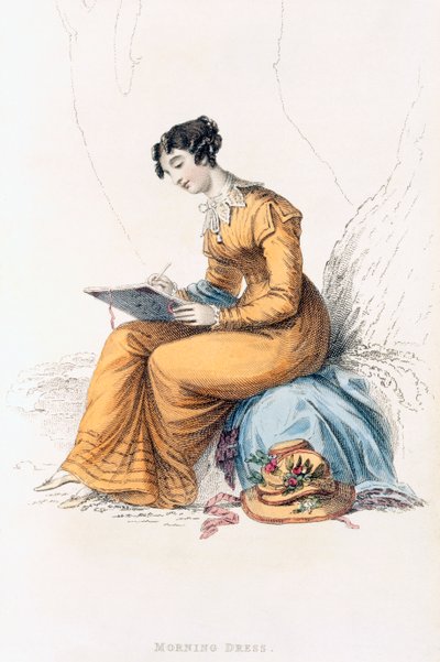 Vestido de manhã, placa de moda de Ackermanns Repository of Arts de English School