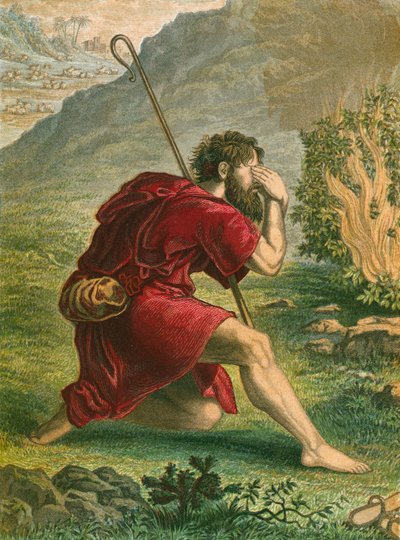 Moisés antes da sarça ardente de English School