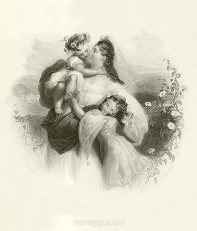 Mãe e filhos de English School