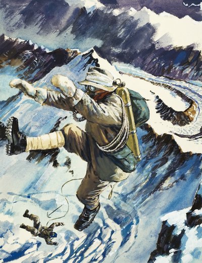 Alpinistas caindo para a morte de English School