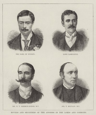 Movers and Seconders of the Address in the Lords and Commons (gravura) de English School