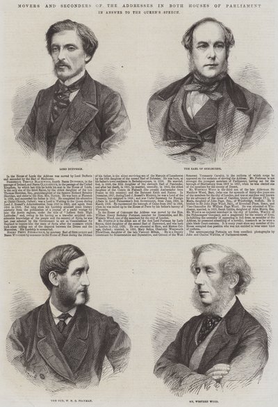 Os Movimentos e Secundários dos Endereços em ambas as Câmaras do Parlamento, em Resposta ao Discurso da Rainha (gravura) de English School