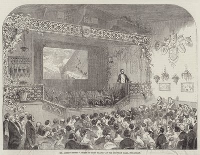 A "Ascensão do Monte Branco" do Sr. Albert Smith, no Salão Egípcio, Piccadilly (gravura) de English School