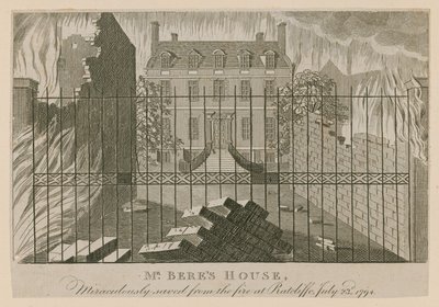 Sr. Beres House, milagrosamente salvo do fogo em Ratcliffe, 23 de julho de 1794 de English School
