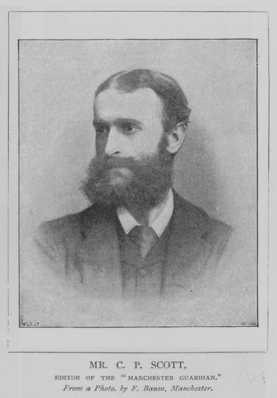 Sr. C P Scott, Editor do "Manchester Guardian" (gravura) de English School