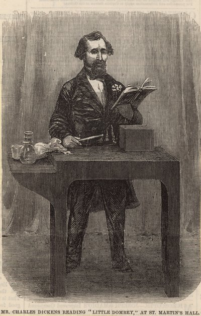 Mr Charles Dickens lendo Little Dombey no St Martins Hall de English School