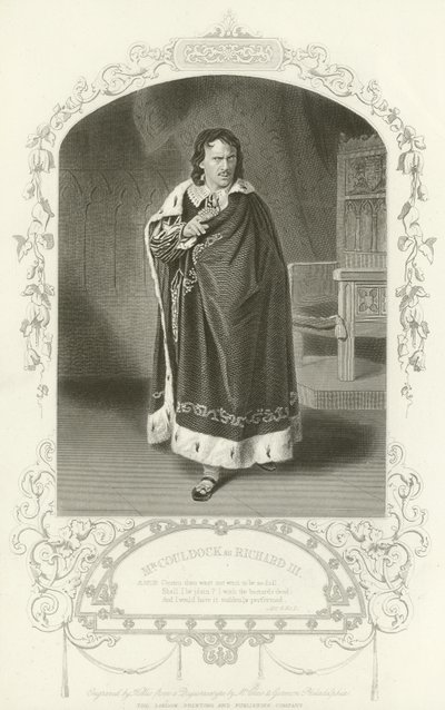 Sr. Couldock como Ricardo III, Ricardo III, Ato IV, Cena II de English School