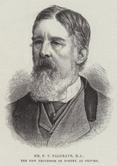 Sr. F T Palgrave, MA, o Novo Professor de Poesia em Oxford (gravura) de English School