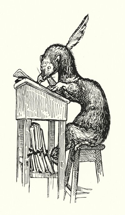 Sr. Ferret no Trabalho (litho) de English School