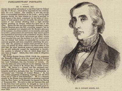 Sr. G Poulett Scrope, deputado (gravura) de English School