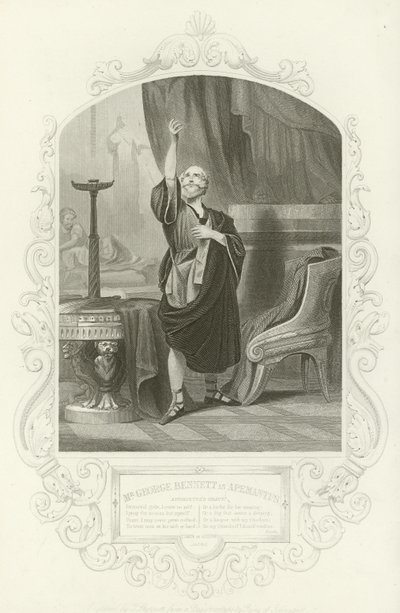 Sr. George Bennett como Apemantus, graça de Apemantus, Timon de Atenas, ato I, cena ii de English School