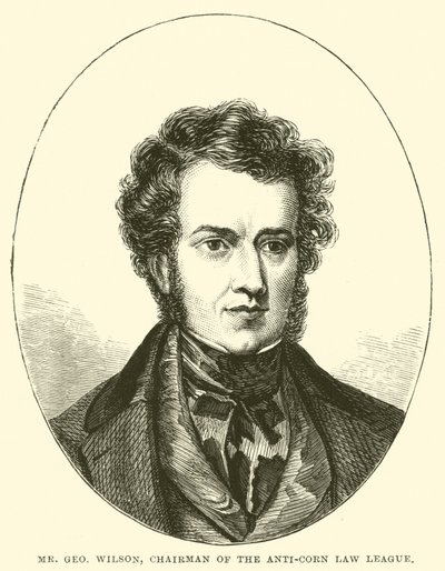 Sr. George Wilson, Presidente da Anti-Corn Law League (gravura) de English School