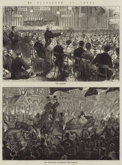 Sr. Gladstone em Leeds (gravura) de English School